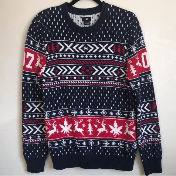 3/$20 Men's Ugly Christmas Sweater DC Blue Red - Picture 3 of 8